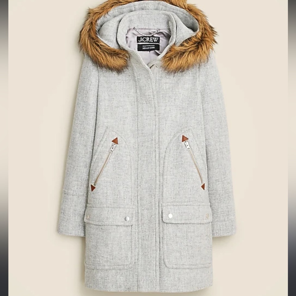 J Crew Italian Stadium Cloth Pea Coat - Picture 1 of 3
